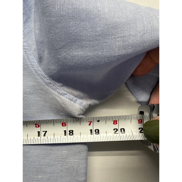 Banana Republic 100% Linen Button Front Shirt Light Blue Quinn Fit Women Small - Picture 5 of 9